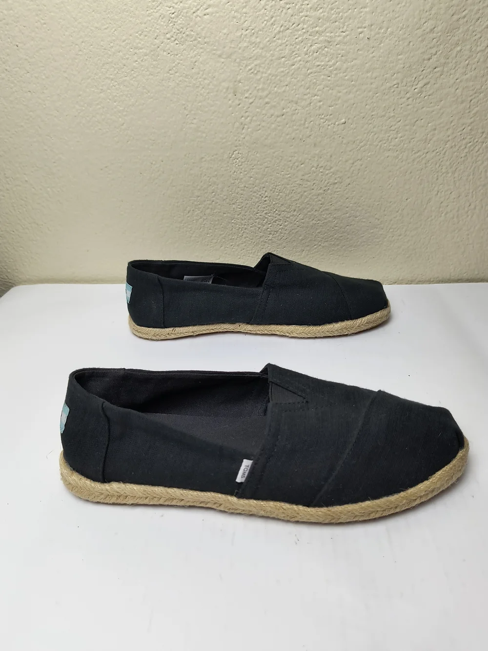 Toms Alpargara Rope 9 Black Canvas Slip-On Espadrilles